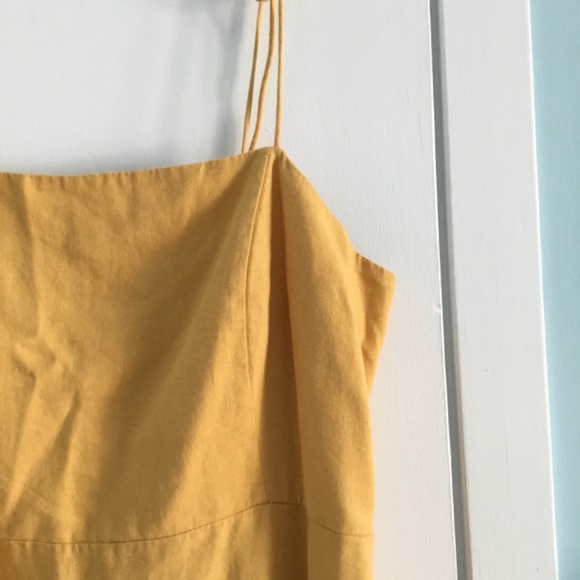 NWT Old Navy Linen Blend Mini Dress, Ruched back, Yellow, XL Tall - Picture 2 of 9